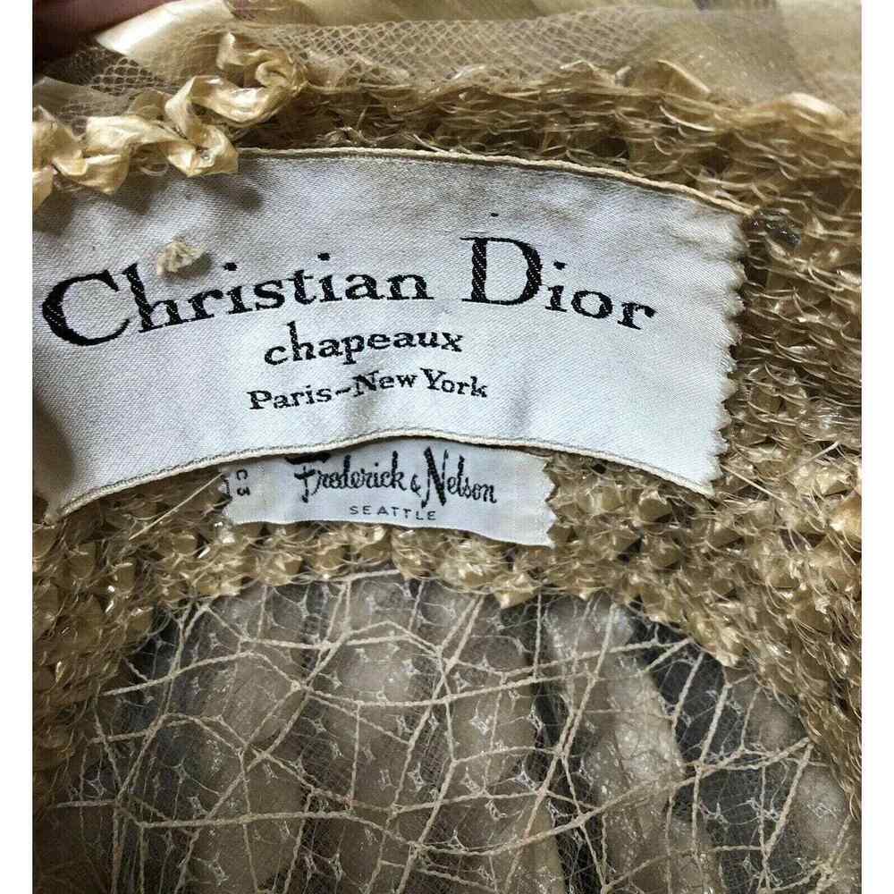 CHRISTIAN DIOR 1960s? Chapeaux Woven Textured Net Bubble Hat Vintage - Picture 10 of 10